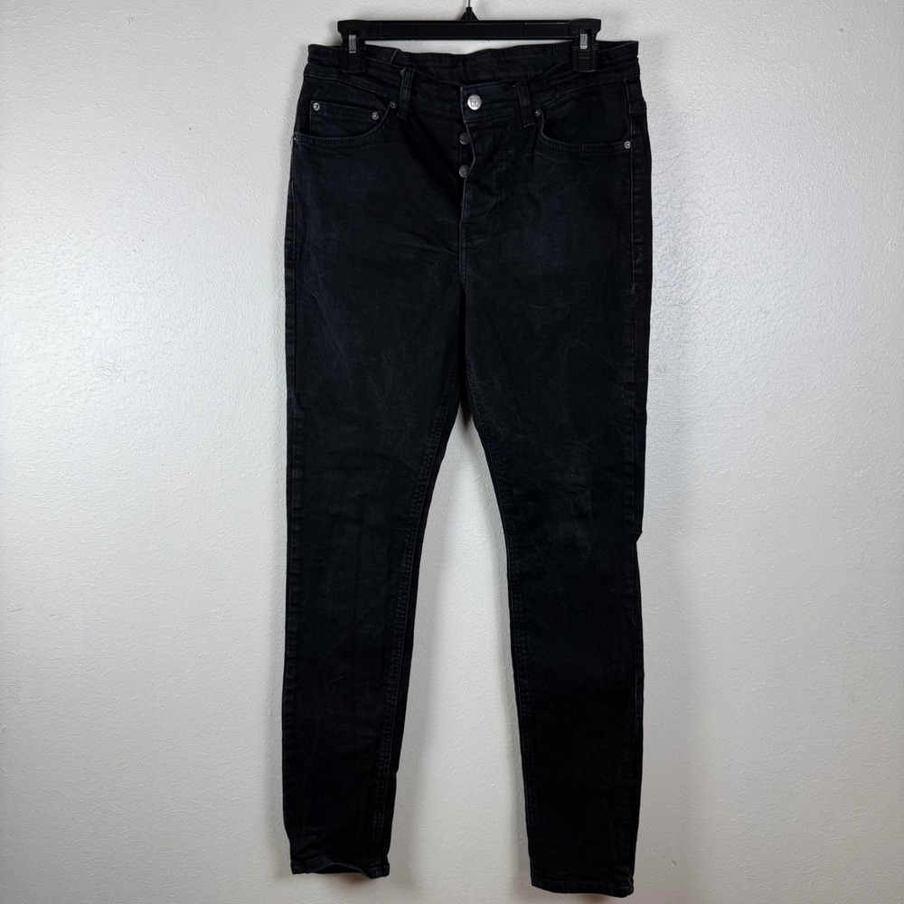 Ksubi Chitch Black Slim Tapered Jeans Mens 32 Button Fly Streetwear